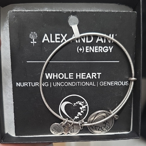 Alex and Ani Silver Whole Heart Charm Bracelet - Picture 1 of 4
